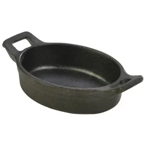 GenWare Mini Cast Iron Oval Eared Dish 12 x 9 x 3cm/4.7 x 3.5 x 1.2"
