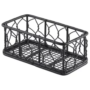GenWare Rectangular Wire Basket Black 14 x 7 x 5.5cm/5.5 x 2.8 x 2.2"