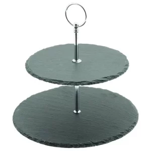 GenWare Slate 2-Tier Cake Stand 20-25cm/7.9-9.8"