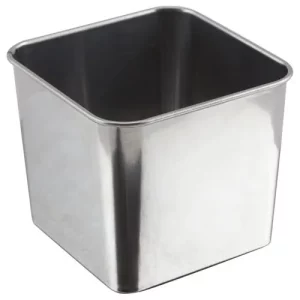 GenWare Stainless Steel Square Tub 8 x 8 x 6cm/3.1 x 3.1 x 2.4"