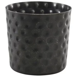 GenWare Vintage Steel Hammered Serving Cup Black 8.5 x 8.5cm/3.3 x 3.3"