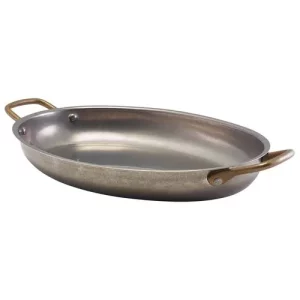 GenWare Vintage Steel Oval Dish 30 x 21cm/11.8 x 8.3"