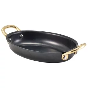 GenWare Vintage Steel Oval Dish Black 16.5 x 12.5cm/6.5 x 4.9"