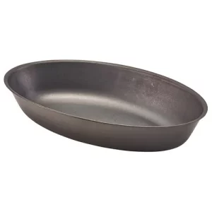 GenWare Vintage Steel Oval Dish Black 17.5 x 11cm/6.9 x 4.3"
