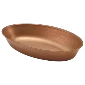 GenWare Vintage Steel Oval Dish Copper 17.5 x 11cm/6.9 x 4.3"
