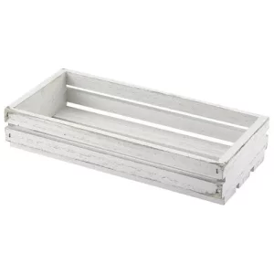 GenWare White Wash Wooden Crate 25 x 12 x 5cm/9.8 x 4.7 x 2"