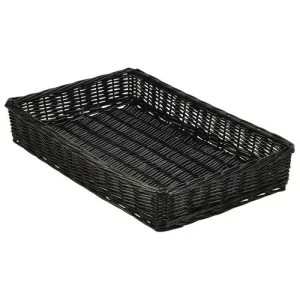 GenWare Wicker Display Basket Black 46 x 30 x 8cm/18.1 x 11.8 x 3.1"