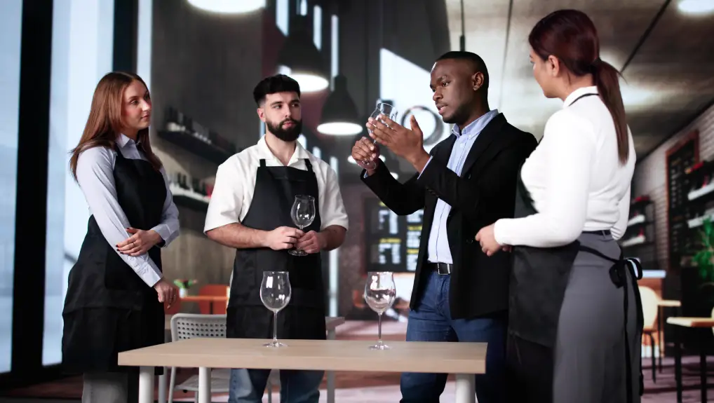 Image of manager discussing product quality- second-hand catering equipment