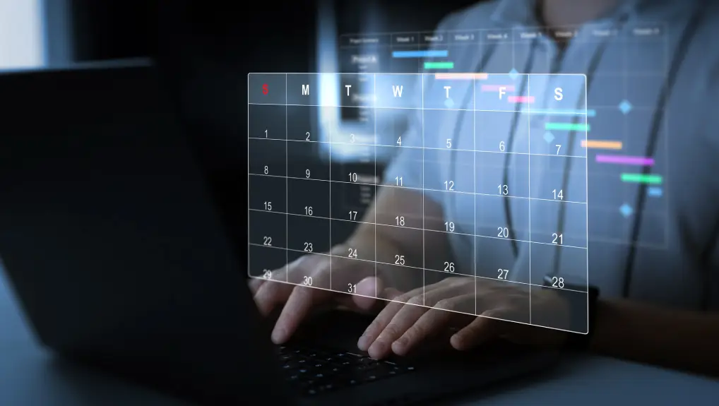 Calendar work schedule, business plan concept