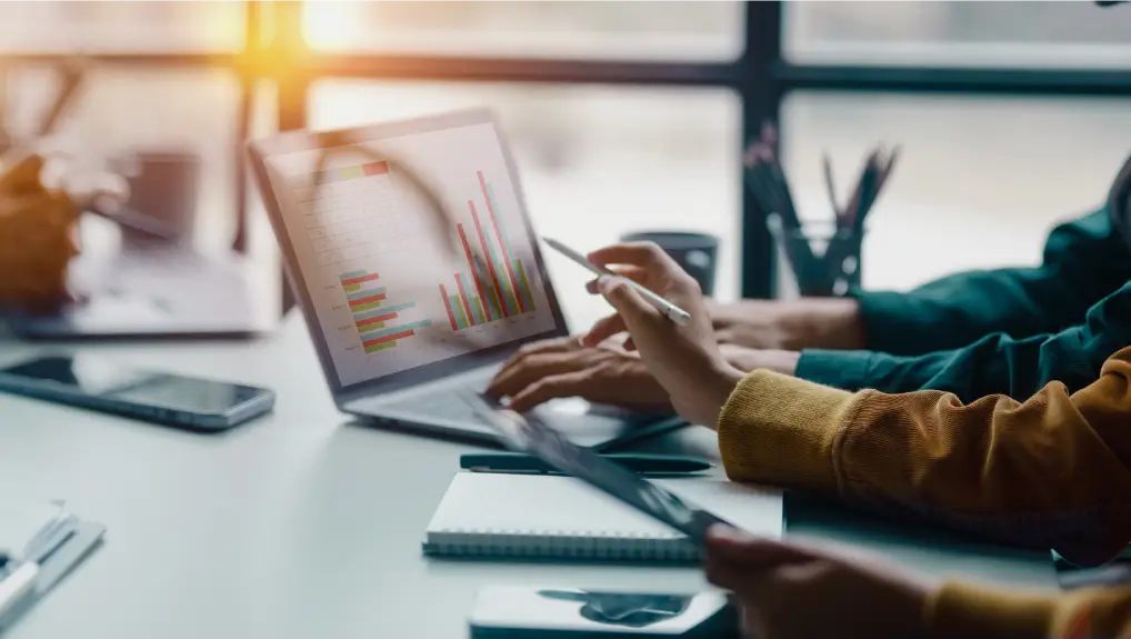 Image of Business teamwork and working on digital laptop computer with advisor 