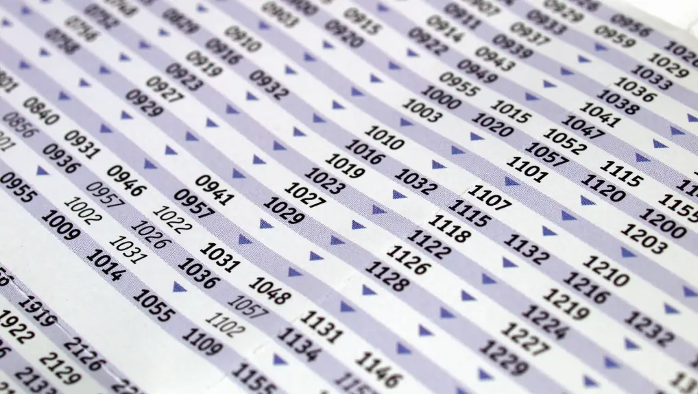 Numbers sheet
