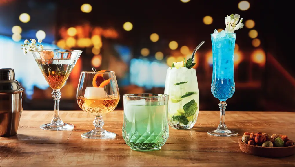 Image of different types of Arcoroc Glassware- bar glassware guide