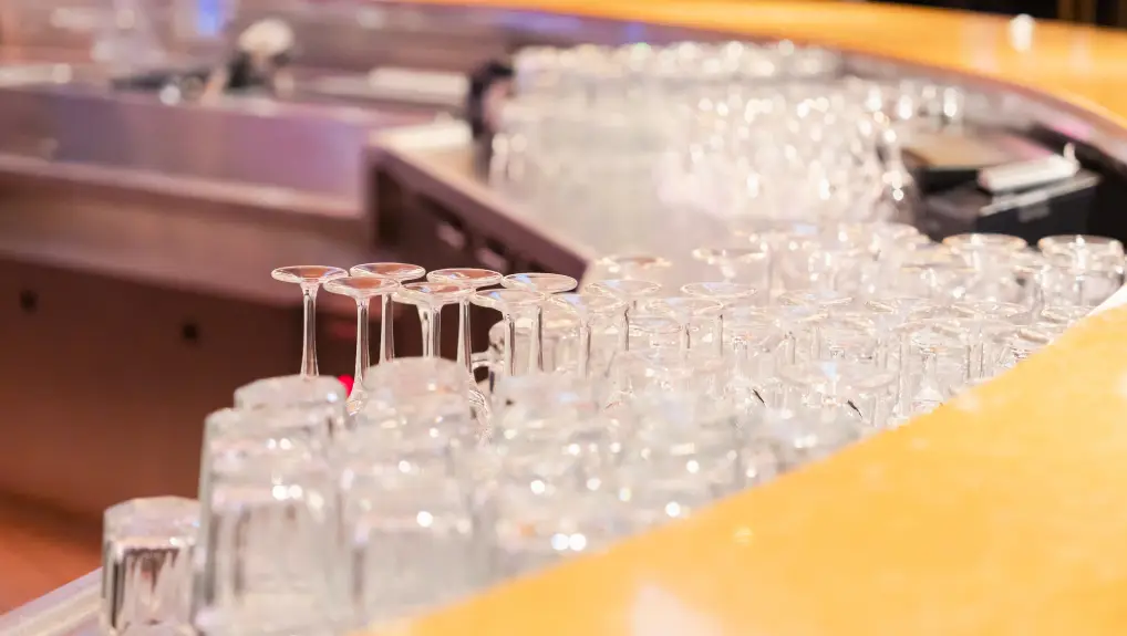 Image of glassware being organised
