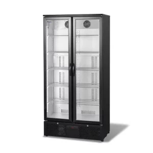 Prodis Low Energy Double Door Black Finish Upright Bottle Cooler