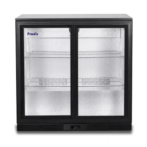 Prodis Low Energy Double Sliding Door Black Bottle Cooler