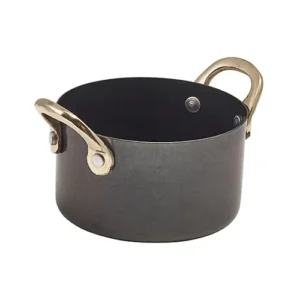 GenWare Black Vintage Steel Mini Casserole Dish 9 x 5.25cm/3.5 x 2"