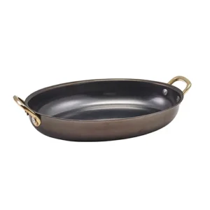 GenWare Black Vintage Steel Oval Dish 24.5 x 17.5cm/9.5 x 7"