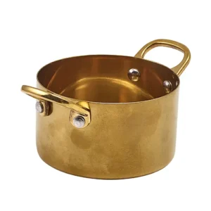 GenWare Gold Vintage Steel Mini Casserole Dish 9 x 5.25cm/3.5 x 2"
