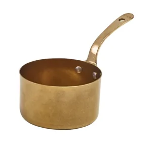 GenWare Gold Vintage Steel Mini Sauce Pan 9 x 5.25cm/3.5 x 2"