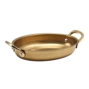 GenWare Gold Vintage Steel Oval Dish 16.5 x 12.5cm/6.5 x 5"
