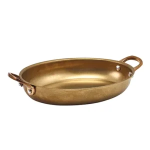 GenWare Gold Vintage Steel Oval Dish 20.75 x 15.75cm/8 x 6"