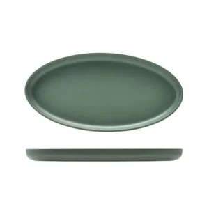 GenWare Melamine Green Jute Oval Dish 47.5 x 23.8 x 3.5cm/19 x 9 x 1"