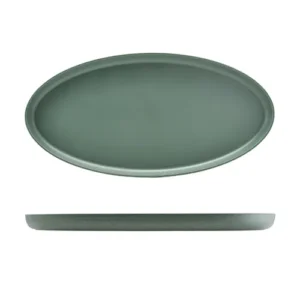 GenWare Melamine Green Jute Oval Dish 55 x 27.5 x 3.5cm/21.5 x 11 x 3"