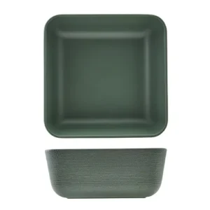 GenWare Melamine Green Jute Square Buffet Bowl 25cm/10"