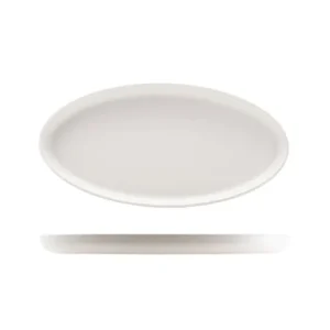 GenWare Melamine White Jute Oval Dish 47.5 x 23.8 x 3.5cm/19 x 9 x 1"