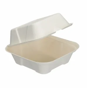 Go-Pak Moulded Fibre Clamshell Box White 15.25 x 15.25cm/6 x 6"