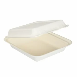 Go-Pak Moulded Fibre Clamshell Box White 20.3 x 20.3cm/8 x 8"
