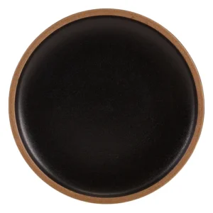 GenWare Kava Stoneware Coupe Plate Black 23cm/9.06"