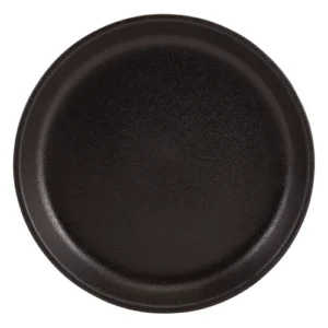 GenWare Kava Stoneware Ribbed Plate Black 18cm/7.09"