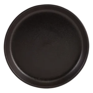 GenWare Kava Stoneware Ribbed Plate Black 20cm/7.87"