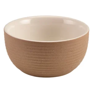GenWare Kava Stoneware Ribbed Round Bowl White 11.5cm/4.53"
