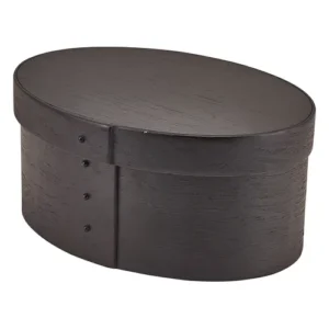 GenWare Wood Veneer Oval Bread Box Black