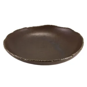 Genware Roko Porcelain Cinder Coupe Bowl Black 25cm/9.84"