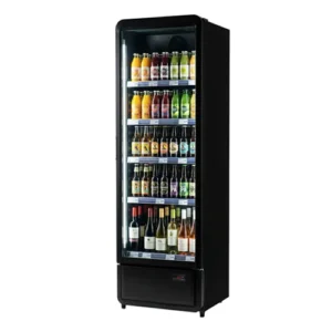 Prodis Single Door Tall Display Fridge Black 377L