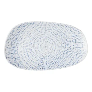 Churchill Super Vitrified Cascade Opal Organic Rectangular Plate Indigo 22 x 13cm/8.66 x 5.12"