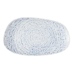 Churchill Super Vitrified Cascade Opal Organic Rectangular Plate Indigo 26 x 15cm/10.24 x 6"