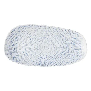 Churchill Super Vitrified Cascade Opal Organic Rectangular Plate Indigo 35 x 15cm/13.78 x 6"