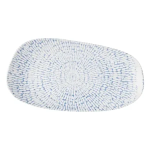 Churchill Super Vitrified Cascade Opal Organic Rectangular Plate Indigo 35 x 18.5cm/13.78 x 7.28"