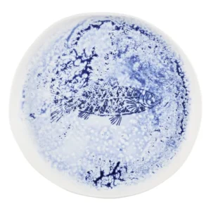 Churchill Super Vitrified Inked Fresco Natural Organic Plate Blue 16.5cm/6.5"