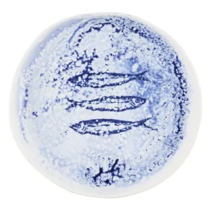 Churchill Super Vitrified Inked Fresco Natural Organic Plate Blue 21.6cm/8.5"