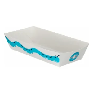Go-Pak Patterned Fish and Chip Tray 19.3 x 8.6cm/7.6 x 3.4"