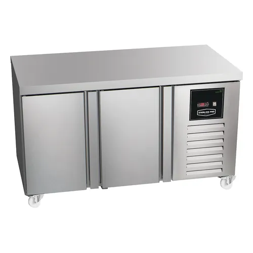 Sterling Pro Green 2 Door Counter Freezer Plain Top 290L/64Gal
