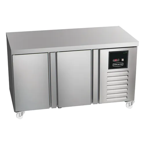 Sterling Pro Green 2 Door Freezer Counter Plain Top