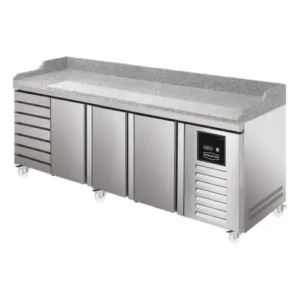 Sterling Pro Green Granite Top Pizza Counter with 3 Doors & 7 Drawers
