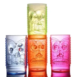 BBP Elite Polycarbonate Mixed Neon Tiki Totem Glass 400ml/14oz